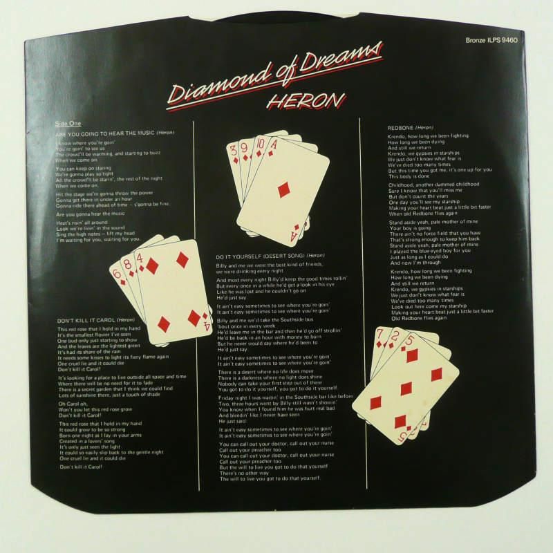 LP Heron Diamond Of Dreams P10422BPROMO BRONZE プロモ /00260 HERON / DIAMOND OF DREAMS - キキミミレコード