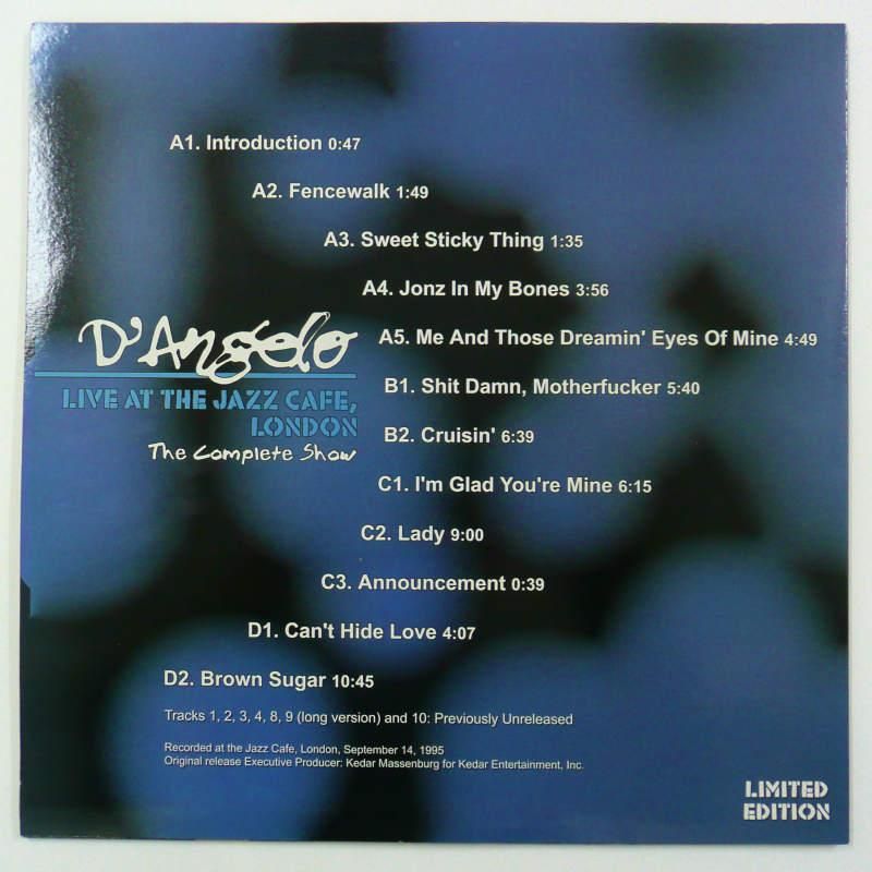 ２枚組ＬＰ『ＬＩＶＥ @ ＴＨＥ ＪＡＺＺ ＣＡＦＥ』ディアンジェロ Amazon.com: Live At The Jazz Cafe: CDs & Vinyl