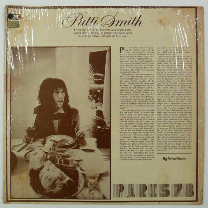 PATTI SMITH / LIVE IN PARIS 1978 - キキミミレコード