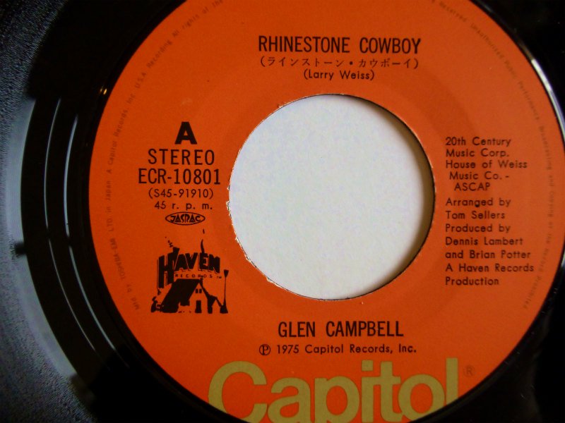 Rhinestone Cowboy - Glen Campbell LPレコード