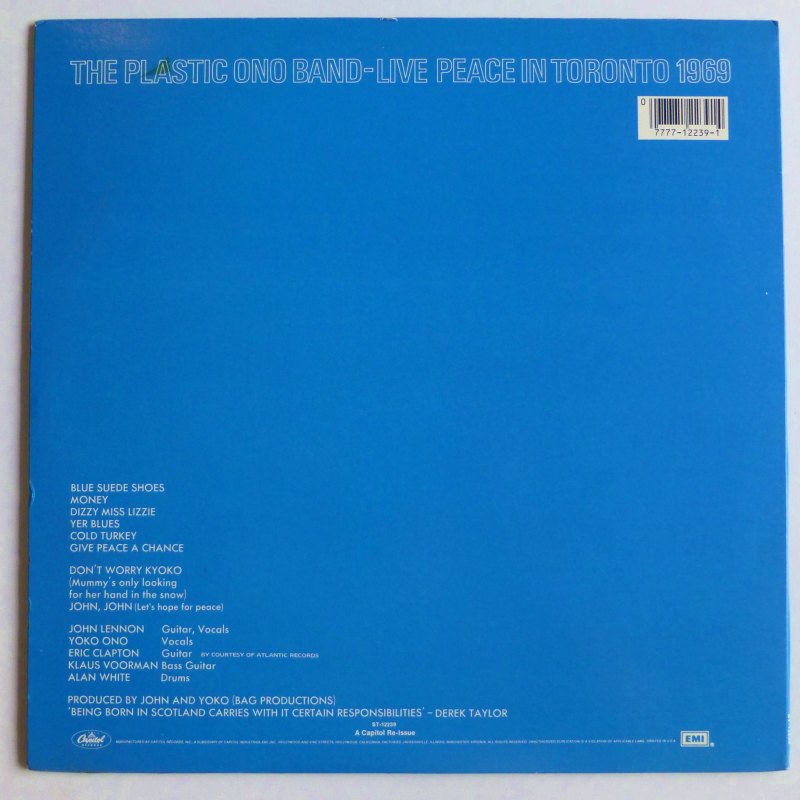 THE PLASTIC ONO BAND / LIVE PEACE IN TORONTO 1969 - キキミミレコード