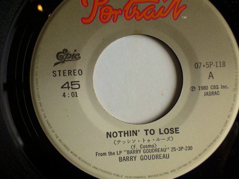 BARRY GOUDREAU / NOTHIN' TO LOOSE (EP) - キキミミレコード