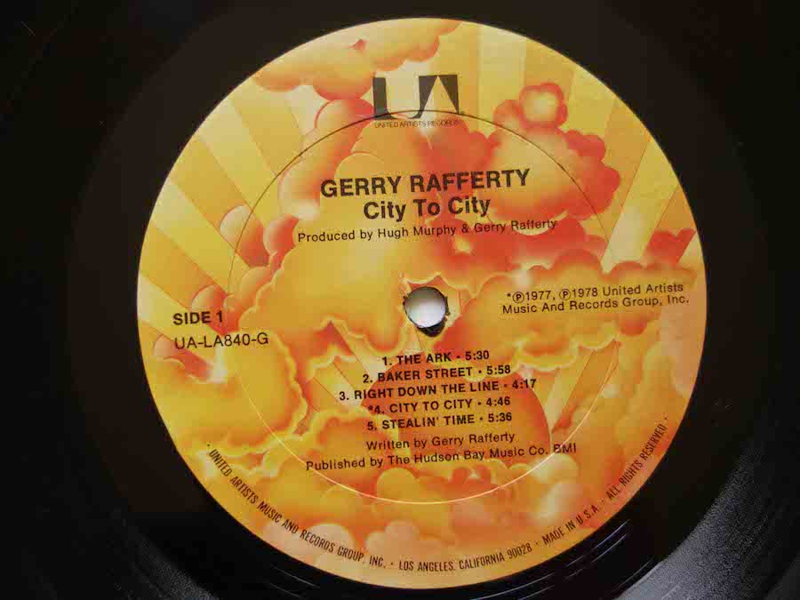 スタイリッシュシンプル GERRY RAFFERTY / CITY TO CITY 180g 重量盤