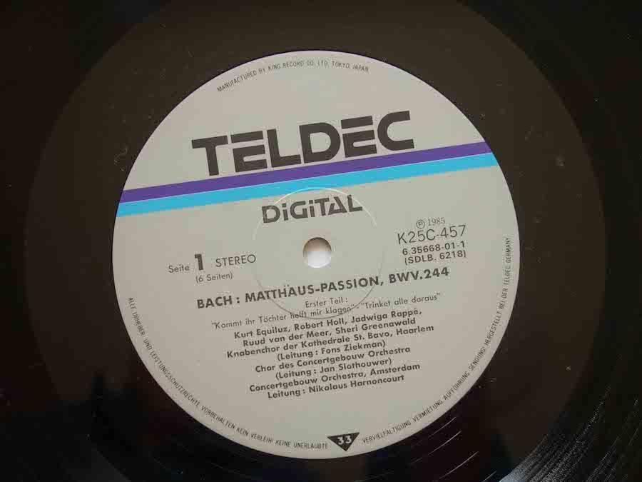 独4LP ニコラウス・アーノンクール, ウ J S バッハ マタイ受難曲 635047GK TELEFUNKEN /01040 独4LP ニコラウス・アーノンクール, ウ J S バッハ マタイ受難曲
