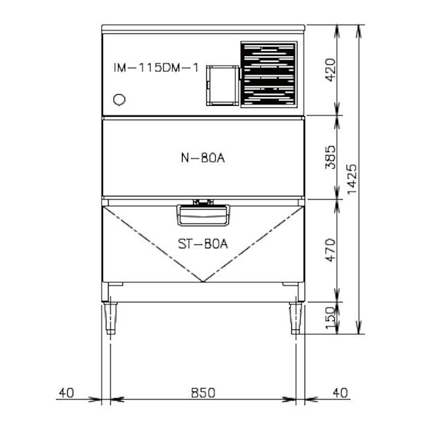 製氷機 ホシザキ IM-115DM-1-STN スタックオンタイプ ３相200V