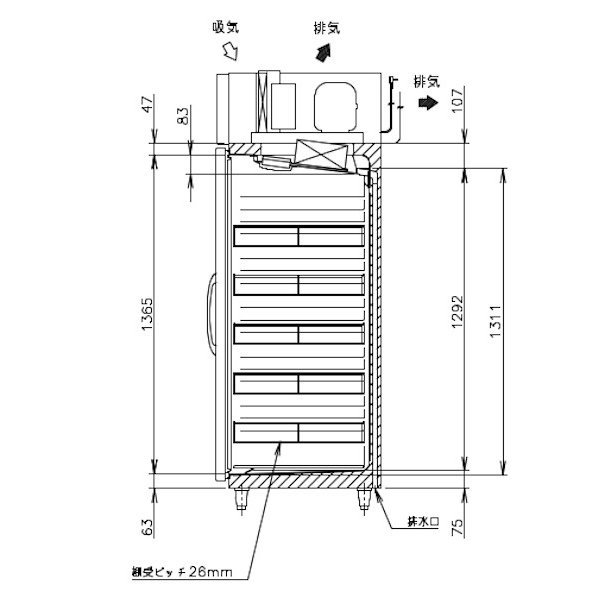 ホシザキ ビールジョッキクーラー HFJ-46D1-LG 前面出し入れ方式