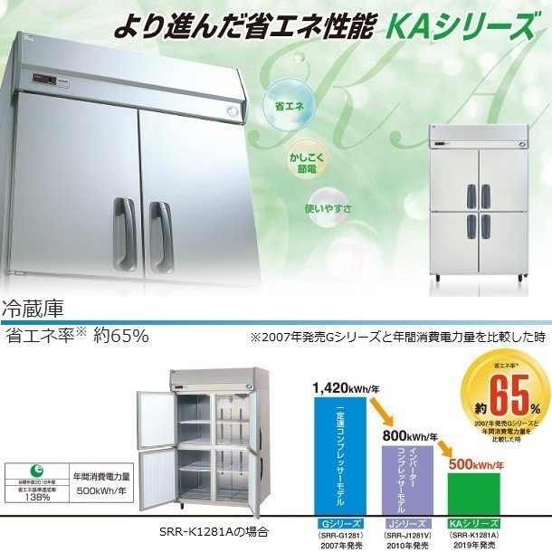 パナソニック　インバーター冷凍冷蔵庫　SRR-K1281CB　ピラー有り　単相100Ｖ　業務用 新品 送料無料 - 3