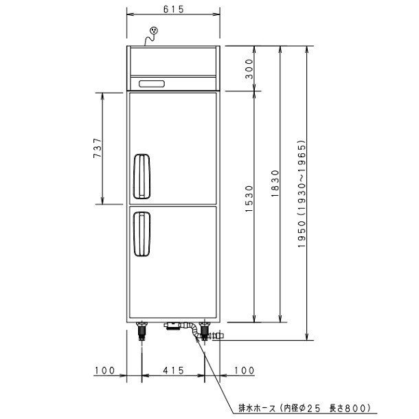 SRR-K681B パナソニック たて型冷蔵庫 インバーター制御 1Φ100V 業務用冷蔵庫 幅615×奥行800×高さ1950㎜ 内容積505L