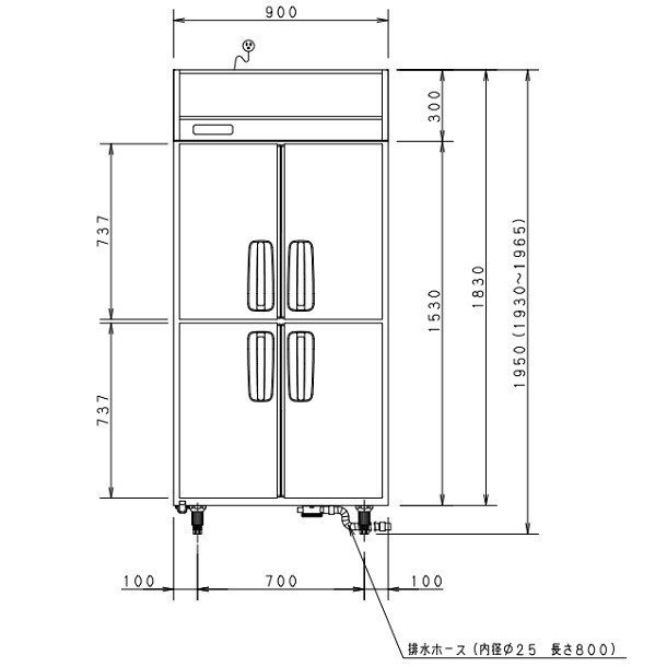 SRR-K981SB パナソニック たて型冷蔵庫 インバーター制御 1Φ100V ピラーレス 業務用冷蔵庫 幅900×奥行800×高さ1950㎜  内容積803L