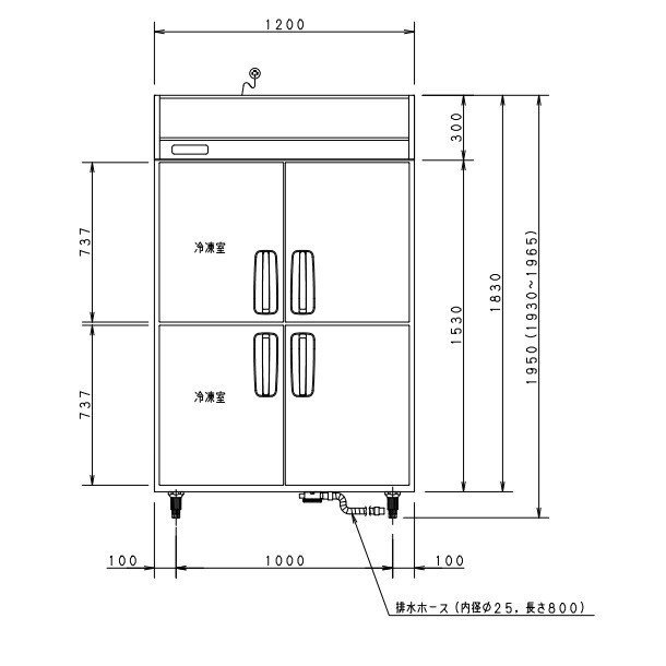SRR-K1283C2B パナソニック 冷凍冷蔵庫 3Φ200V 冷凍2室 幅1200（冷凍×2・冷蔵×2）