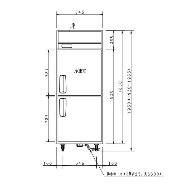 SRR-K781CB パナソニック 冷凍冷蔵庫 1Φ100V 幅745×奥行800×高さ1950㎜ 冷凍×1・冷蔵×1