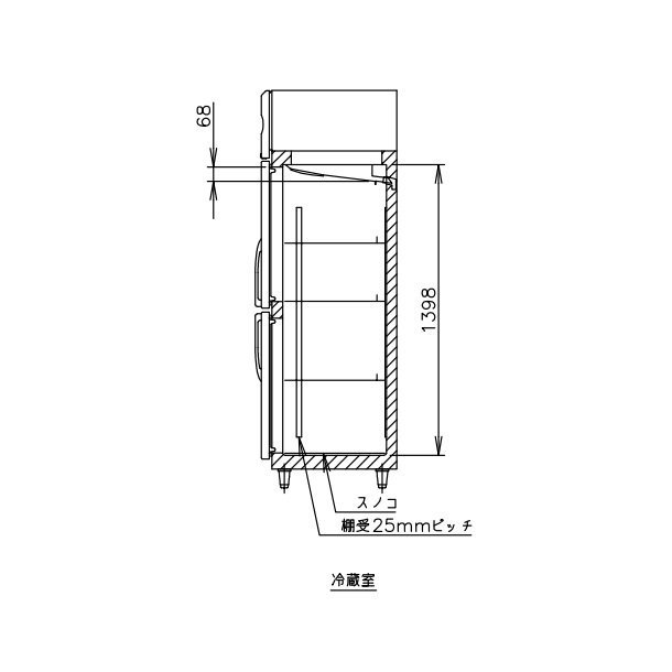 ホシザキ タテ型冷凍冷蔵庫 幅1800×奥行650×高さ1910(〜1940)(mm) HRF-180A4FT3-1 (旧型番 HRF-180A4FT3 タテ型 インバーター制御 業務用 冷凍冷蔵庫 - 1