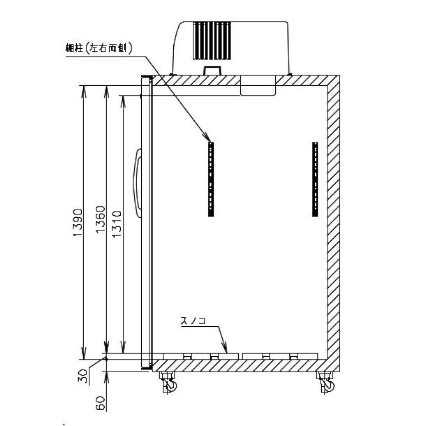 玄米保冷庫 ホシザキ HRA-28GD1 100V 幅1400×奥行1043×高さ1885㎜ 温度