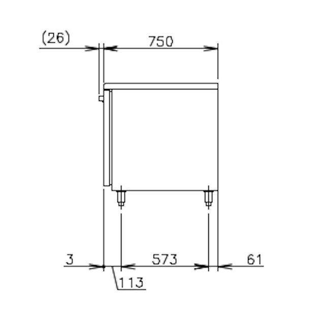 RFT-120SDG (新型番：RFT-120SDG-1) ホシザキ テーブル形冷凍冷蔵庫 コールドテーブル 内装ステンレス 庫内温度冷凍ー20℃以下・冷蔵ー6℃~12℃  内容積冷凍151L・冷蔵139L