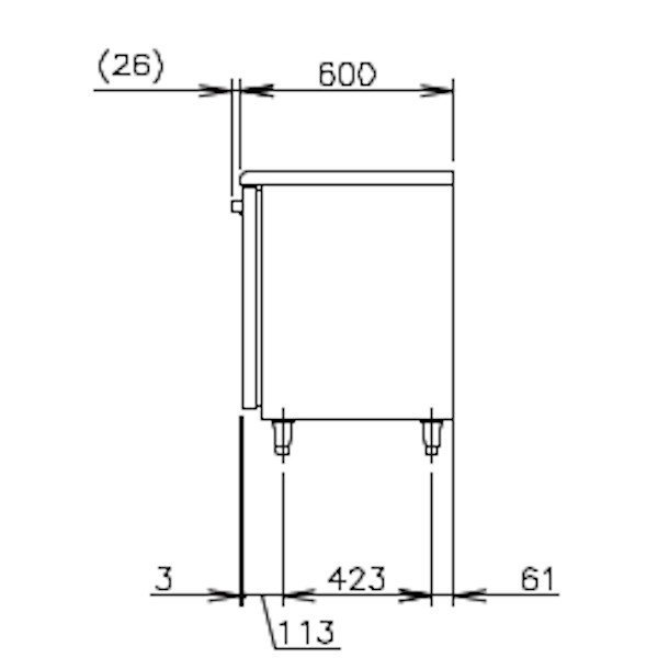 RFT-180SNG (新型番：RFT-180SNG-1) ホシザキ テーブル形冷凍冷蔵庫 コールドテーブル 内装ステンレス 庫内温度冷凍ー20℃以下・冷蔵ー6℃~12℃  内容積冷凍144L・冷蔵252L