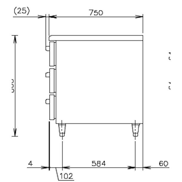 RT-165DDCG ホシザキ ドロワー冷蔵庫 コールドテーブル 内装ステンレス 100V 庫内温度ー6℃~12℃ 内容積230L