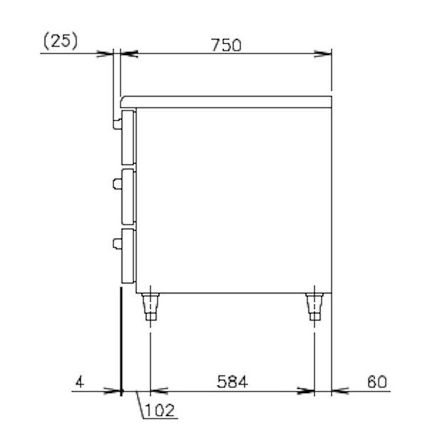 RT-120DDCG-R ホシザキ ドロワー冷蔵庫 右ユニット コールドテーブル 内装ステンレス 100V 庫内温度ー6℃~12℃ 内容積153L