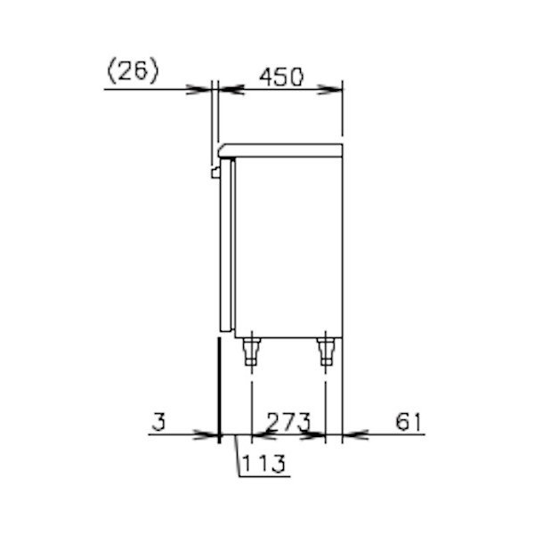 テーブル形冷蔵庫(内装カラー鋼板) RT-150MTCG-ML 幅1500×奥行450×高さ800(790〜830)(mm) 単相100V 送料無料 - 2