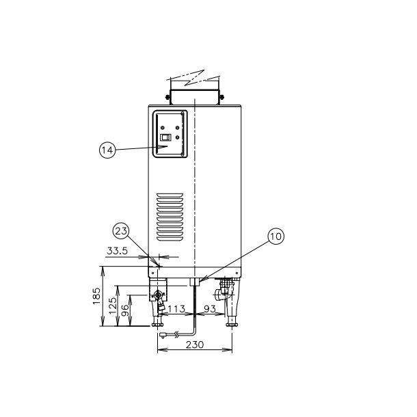 ホシザキ　ガスブースター　WB-11KH-2　単相100V　食洗機用貯湯タンク クリーブランド - 19