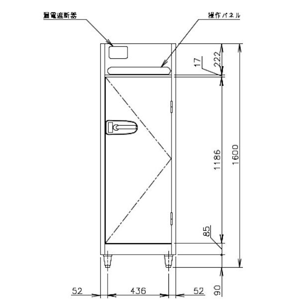 消毒保管庫 ホシザキ HSB-4SB 4カゴタイプ 片面扉 奥行1列 消毒 食器消毒 殺菌 殺菌庫