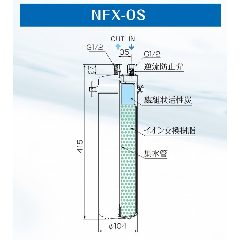 NFX-OS　メイスイ　浄軟水器　本体 カートリッジ1本 クリーブランド - 29