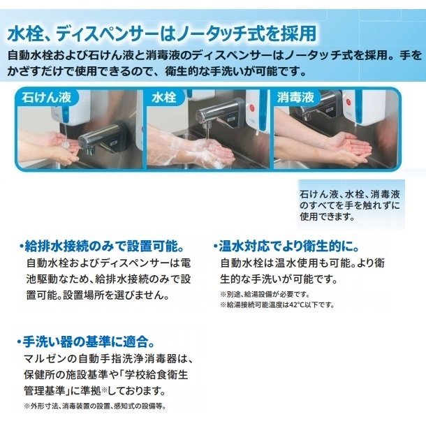 自動手指洗浄消毒器 BSHD-064H マルゼン SUS430仕様