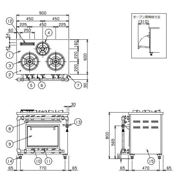 MGRD-096D マルゼン デラックスタイプ ガスレンジ クリーブランド