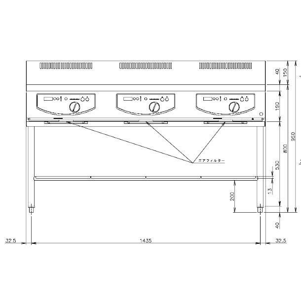 ホシザキ 据置き型IHクッキングヒーター HIH-555TD15E-1 IH ホシザキ 据置き型IHクッキングヒーター HIH-555TD15E-1 IH