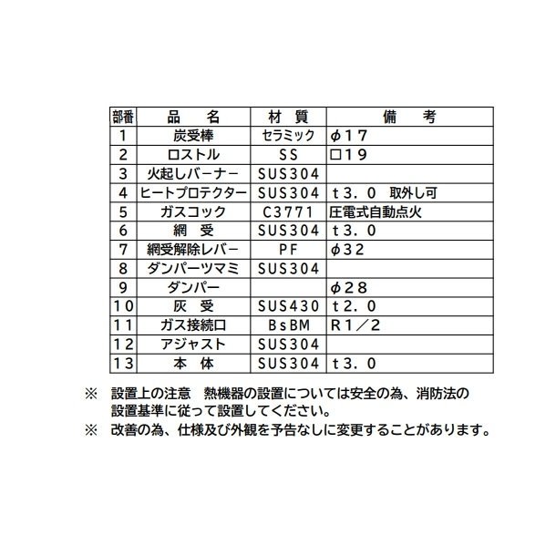 MCK-095　マルゼン　下火式焼物器　ガス式　《本格炭焼き》〈火起こしバーナー付〉　ワイド型　クリーブランド -  業務用厨房・光触媒コーティング・店舗内装工事 空調空調 他 各種設備工事　| 新品中古の買取販売　【クリーブランド　仙台】