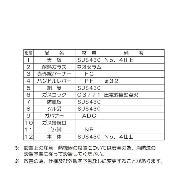 MGKS-304 マルゼン 下火式焼物器 《炭焼き》 赤外線バーナータイプ