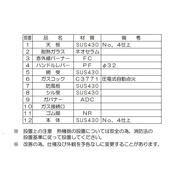 MGKS-306 マルゼン 下火式焼物器 《炭焼き》 赤外線バーナータイプ