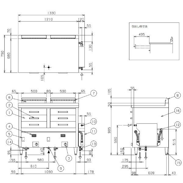 MUD-23C　マルゼン　ガス蒸し器　ドロワータイプ - 業務用厨房・光触媒コーティング・店舗内装工事 空調空調 他 各種設備工事　|  新品中古の買取販売　【クリーブランド　仙台】