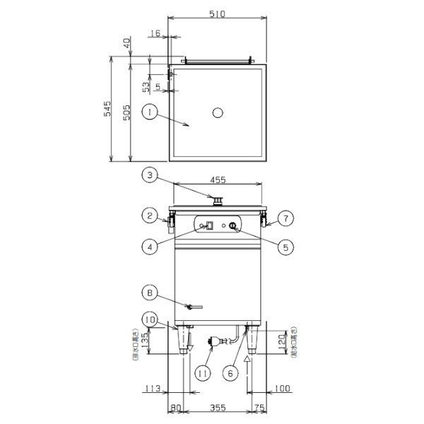 MUSE-055B1　マルゼン　電気蒸し器　セイロタイプ　吹出口×1　3Φ200V - 業務用厨房・光触媒コーティング・店舗内装工事 空調空調 他  各種設備工事　| 新品中古の買取販売　【クリーブランド　仙台】