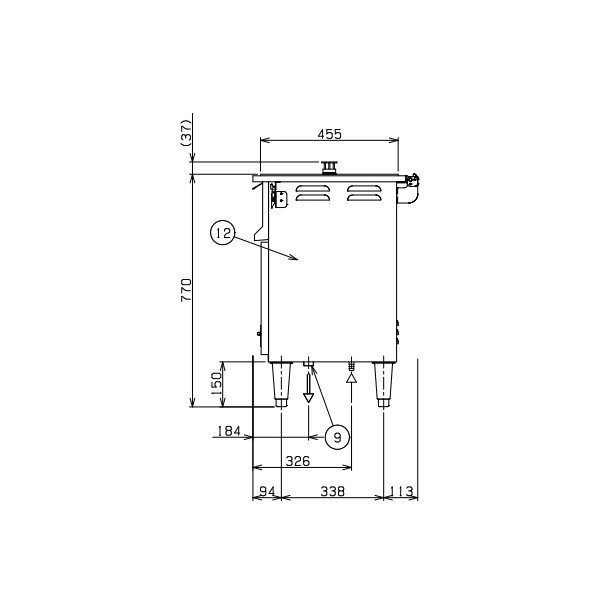 MUSE-055B1 マルゼン 電気蒸し器 セイロタイプ 吹出口×1 3Φ200V - 業務