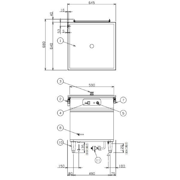 MUSE-066B1　マルゼン　電気蒸し器　セイロタイプ　吹出口×1　3Φ200V - 業務用厨房・光触媒コーティング・店舗内装工事 空調空調 他  各種設備工事　| 新品中古の買取販売　【クリーブランド　仙台】