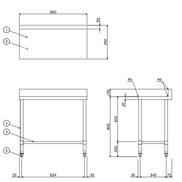 BW-T094 マルゼン 作業台三方枠 BGあり - 業務用厨房・光触媒