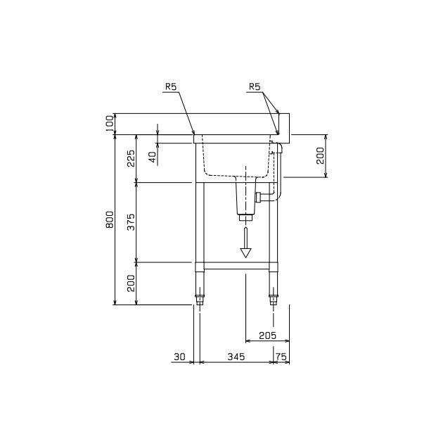BS2-124 マルゼン 二槽シンク BG有 - 業務用厨房機器 B to B