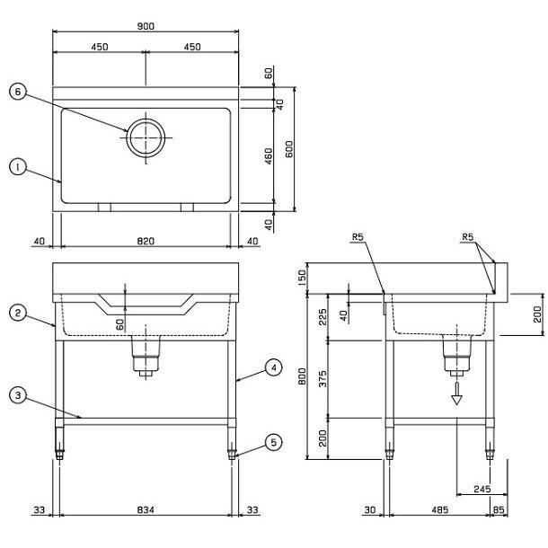 BSF1-096 マルゼン 舟形シンク BGあり - 業務用厨房機器 B to B 卸売