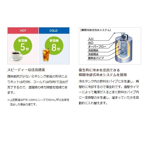 給茶機 ホシザキ Varie [パウダー茶2種] 収納キャビネット PTE-100H2WB