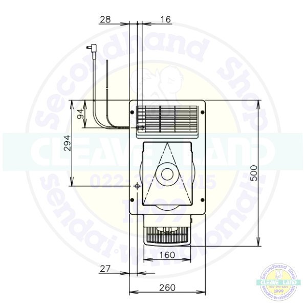 ホシザキ コールドウォーターディスペンサー DIW-30A-P 外形寸法 W260mm D500mm H660mm - 業務用厨房機器 B to B  卸売専門店 【クリーブランド】 仙台 ホシザキ・マルゼン・パナソニックほか