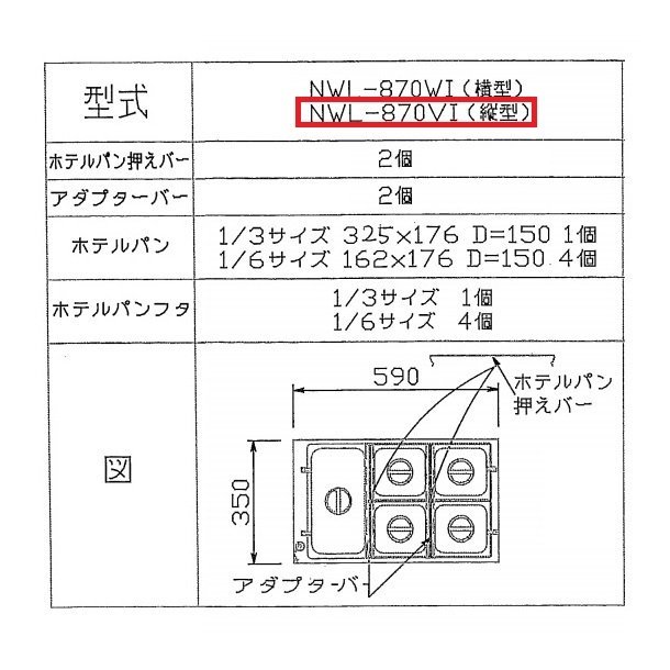 ウォーマーポット NWL-870WI ヨコ型 アンナカ (ニッセイ) 電気 湯せん ウォーマー 湯せん器 横 単相100V クリーブランド - 18