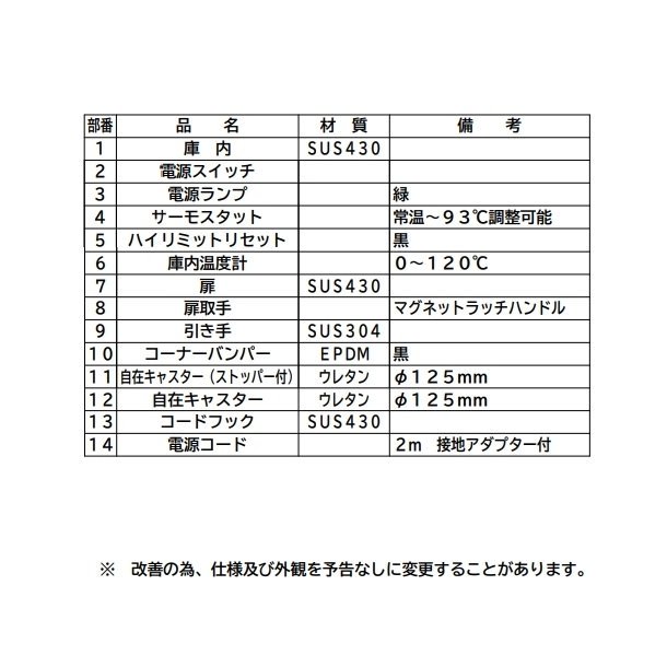 ホットワゴン ホテルパン専用 ステン扉 マルゼン MHW-H1 1Φ100V - 業務