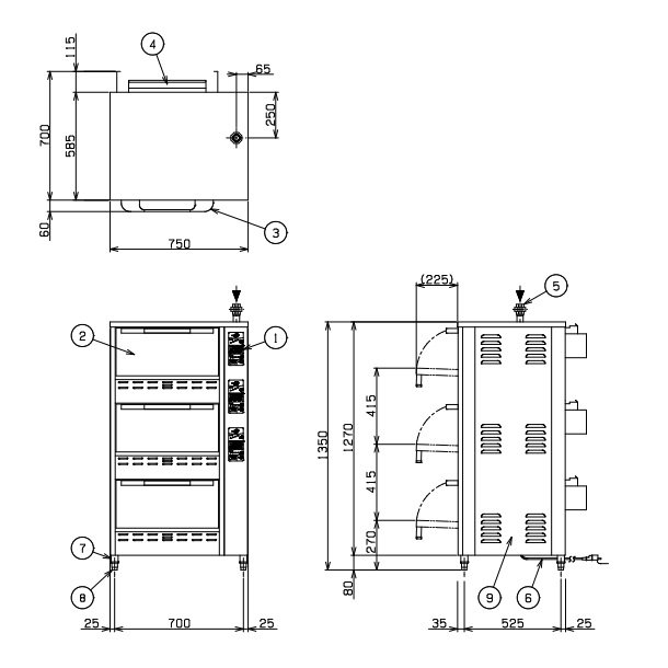MRC-X3D　ガス立体炊飯器　多機能タイプ　Xタイプ　3段　マルゼン　5升×3段 - 5