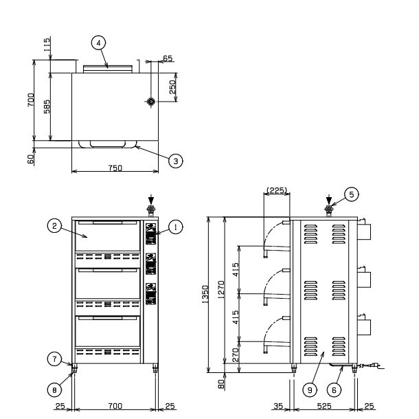 MRC-T2D　ガス立体炊飯器　予約タイマー付タイプ　Tタイプ　2段　マルゼン　5升×2段 - 2