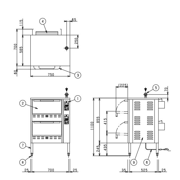 MRC-S3D　ガス立体炊飯器　スタンダードタイプ　Sタイプ　3段　マルゼン　5升×3段 - 2