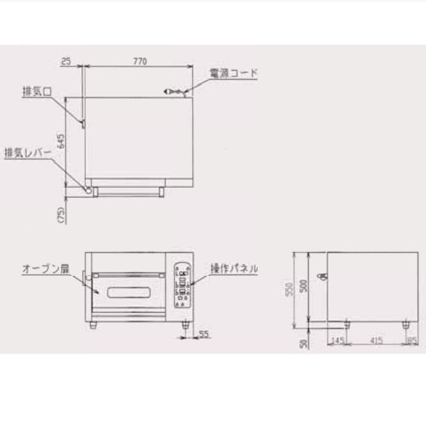 MBDO-4E マルゼン ベーカーシェフ 電気式 ミニ・デッキオーブン