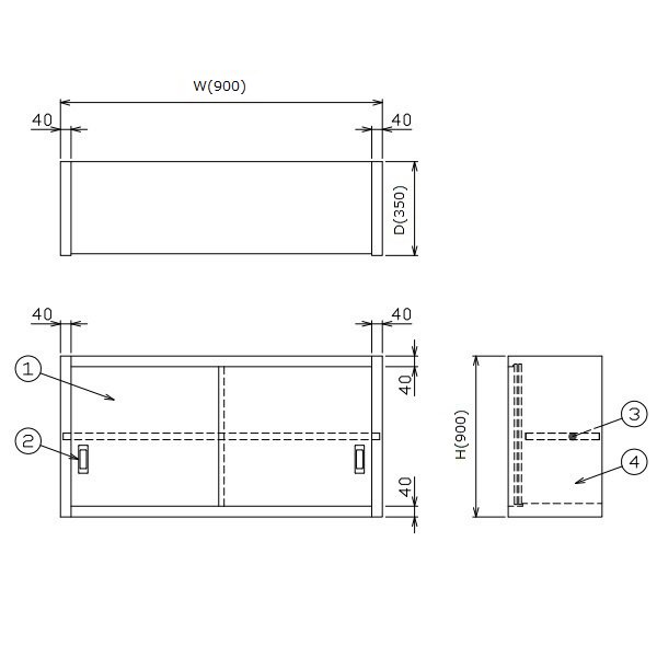 BCS9X-0935S マルゼン 吊戸棚 SUS304 ステン戸 - 業務用厨房・光触媒 ...