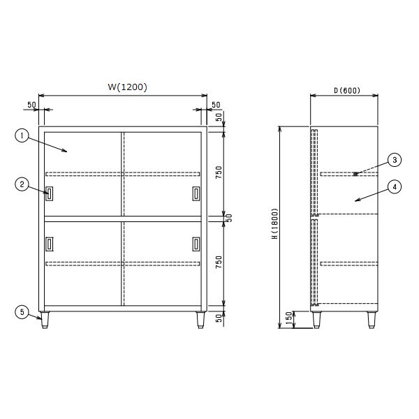 BDSX-126　食器棚　SUS304仕様　マルゼン　ステン戸 - 業務用厨房・光触媒コーティング・店舗内装工事 空調空調 他 各種設備工事　|  新品中古の買取販売　【クリーブランド　仙台】