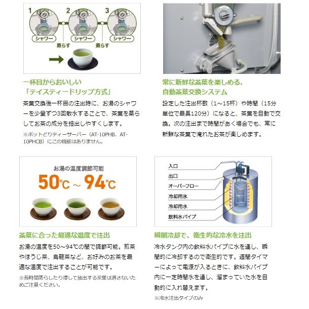 給茶機 ホシザキ ティーサーバー [茶葉タイプ] 連続抽出250杯 ATE-250HB-T 冷水機無し カセット給排水