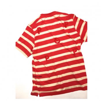<img class='new_mark_img1' src='https://img.shop-pro.jp/img/new/icons34.gif' style='border:none;display:inline;margin:0px;padding:0px;width:auto;' />POP TRADING COMPANY " BIG STRIPE T-SHIRT " CORAL/OFFWHITE  POPSS19023
